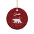 Oman Christmas Ceramic Ornament with Red Geometric Design, White Oryx, and National Emblem Motif - Wonder Print Shop