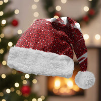 Oman Christmas Santa Hat with Red Geometric Design, White Oryx, and National Emblem Motif - Wonder Print Shop