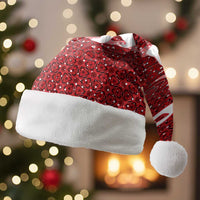 Oman Christmas Santa Hat with Red Geometric Design, White Oryx, and National Emblem Motif - Wonder Print Shop