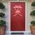 Oman Christmas Door Cover with Red Geometric Design, White Oryx, and National Emblem Motif - Wonder Print Shop