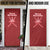 Oman Christmas Door Cover with Red Geometric Design, White Oryx, and National Emblem Motif - Wonder Print Shop