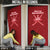 Oman Christmas Door Cover with Red Geometric Design, White Oryx, and National Emblem Motif - Wonder Print Shop