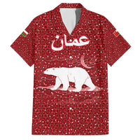 Oman Christmas Family Matching Summer Maxi Dress and Hawaiian Shirt with Red Geometric Design, White Oryx, and National Emblem Motif - Wonder Print Shop