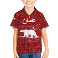 Oman Christmas Family Matching Summer Maxi Dress and Hawaiian Shirt with Red Geometric Design, White Oryx, and National Emblem Motif - Wonder Print Shop