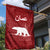 Oman Christmas Garden Flag with Red Geometric Design, White Oryx, and National Emblem Motif - Wonder Print Shop