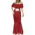 Oman Christmas Mermaid Dress with Red Geometric Design, White Oryx, and National Emblem Motif - Wonder Print Shop