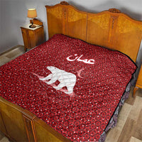 Oman Christmas Quilt with Red Geometric Design, White Oryx, and National Emblem Motif - Wonder Print Shop