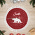 Oman Christmas Tree Skirt with Red Geometric Design, White Oryx, and National Emblem Motif - Wonder Print Shop