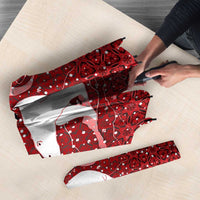 Oman Christmas Umbrella with Red Geometric Design, White Oryx, and National Emblem Motif - Wonder Print Shop