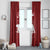 Oman Christmas Window Curtain with Red Geometric Design, White Oryx, and National Emblem Motif - Wonder Print Shop