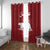 Oman Christmas Window Curtain with Red Geometric Design, White Oryx, and National Emblem Motif - Wonder Print Shop