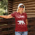 Oman Christmas Women Polo Shirt with Red Geometric Design, White Oryx, and National Emblem Motif - Wonder Print Shop