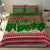 Oman Christmas Bedding Set with Green-Red Pattern, Mosque and Fort Landmarks, and Festive Ornament Motif - Wonder Print Shop