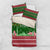 Oman Christmas Bedding Set with Green-Red Pattern, Mosque and Fort Landmarks, and Festive Ornament Motif - Wonder Print Shop