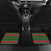 Oman Christmas Car Mats with Green-Red Pattern, Mosque and Fort Landmarks, and Festive Ornament Motif - Wonder Print Shop