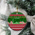 Oman Christmas Ceramic Ornament with Green-Red Pattern, Mosque and Fort Landmarks, and Festive Ornament Motif - Wonder Print Shop