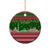 Oman Christmas Ceramic Ornament with Green-Red Pattern, Mosque and Fort Landmarks, and Festive Ornament Motif - Wonder Print Shop