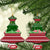 Oman Christmas Ceramic Ornament with Green-Red Pattern, Mosque and Fort Landmarks, and Festive Ornament Motif - Wonder Print Shop