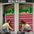 Oman Christmas Door Cover with Green-Red Pattern, Mosque and Fort Landmarks, and Festive Ornament Motif - Wonder Print Shop