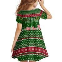 Oman Christmas Family Matching Off Shoulder Short Dress and Hawaiian Shirt with Green-Red Pattern, Mosque and Fort Landmarks, and Festive Ornament Motif - Wonder Print Shop
