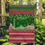 Oman Christmas Garden Flag with Green-Red Pattern, Mosque and Fort Landmarks, and Festive Ornament Motif - Wonder Print Shop