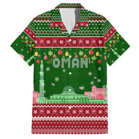 Oman Christmas Hawaiian Shirt with Green-Red Pattern, Mosque and Fort Landmarks, and Festive Ornament Motif - Wonder Print Shop