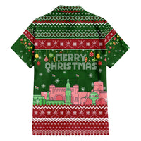 Oman Christmas Hawaiian Shirt with Green-Red Pattern, Mosque and Fort Landmarks, and Festive Ornament Motif - Wonder Print Shop