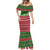 Oman Christmas Mermaid Dress with Green-Red Pattern, Mosque and Fort Landmarks, and Festive Ornament Motif - Wonder Print Shop