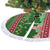 Oman Christmas Tree Skirt with Green-Red Pattern, Mosque and Fort Landmarks, and Festive Ornament Motif - Wonder Print Shop