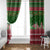 Oman Christmas Window Curtain with Green-Red Pattern, Mosque and Fort Landmarks, and Festive Ornament Motif - Wonder Print Shop