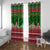 Oman Christmas Window Curtain with Green-Red Pattern, Mosque and Fort Landmarks, and Festive Ornament Motif - Wonder Print Shop