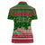 Oman Christmas Women Polo Shirt with Green-Red Pattern, Mosque and Fort Landmarks, and Festive Ornament Motif - Wonder Print Shop