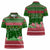 Oman Christmas Women Polo Shirt with Green-Red Pattern, Mosque and Fort Landmarks, and Festive Ornament Motif - Wonder Print Shop