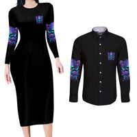 I'm Not Anti-social Mad Reaper Skull Couples Matching Long Sleeve Bodycon Dress and Long Sleeve Button Shirt - Wonder Print Shop