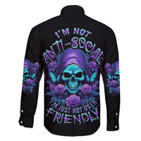 I'm Not Anti-social Mad Reaper Skull Family Matching Short Sleeve Bodycon Dress and Hawaiian Shirt - Wonder Print Shop