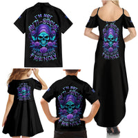 I'm Not Anti-social Mad Reaper Skull Family Matching Summer Maxi Dress and Hawaiian Shirt - Wonder Print Shop