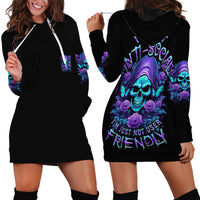 I'm Not Anti-social Mad Reaper Skull Hoodie Dress - Wonder Print Shop
