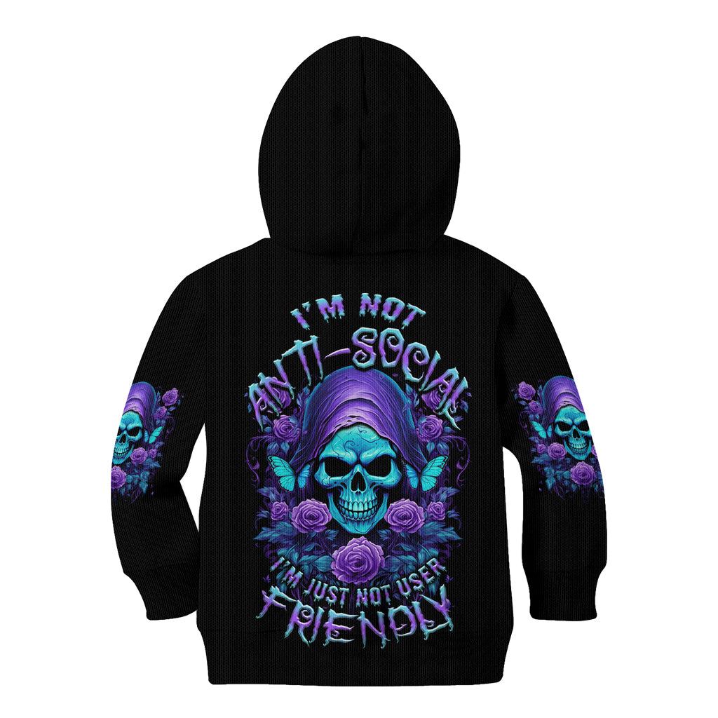 I'm Not Anti-social Mad Reaper Skull Kid Hoodie - Wonder Print Shop