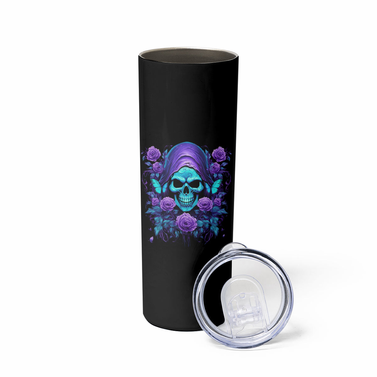 I'm Not Anti-social Mad Reaper Skull Skinny Tumbler - Wonder Print Shop