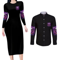 I'M Not A B I'M Just Honest Skull Butterfly Couples Matching Long Sleeve Bodycon Dress and Long Sleeve Button Shirt - Wonder Print Shop