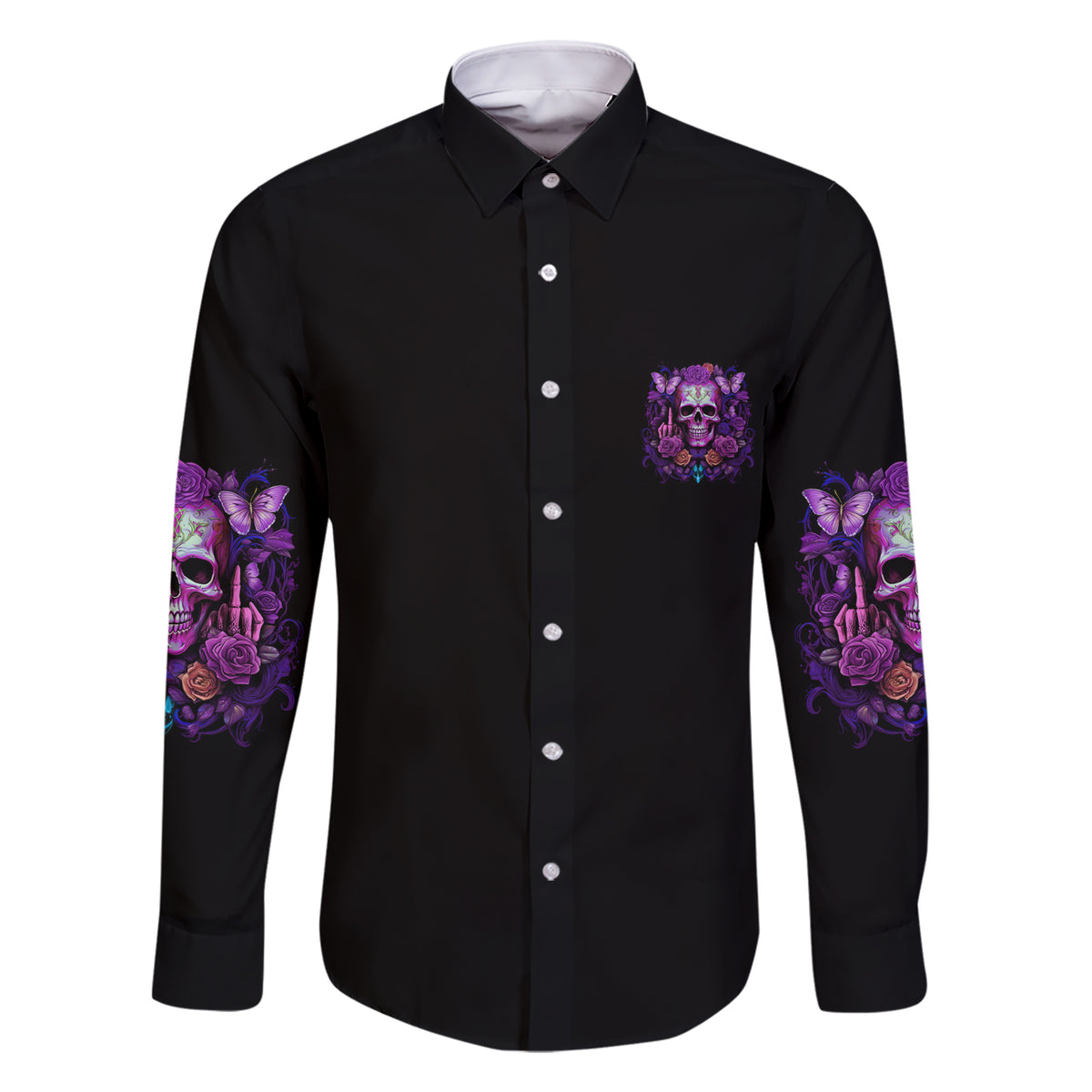 I'M Not A B I'M Just Honest Skull Butterfly Family Matching Short Sleeve Bodycon Dress and Hawaiian Shirt - Wonder Print Shop