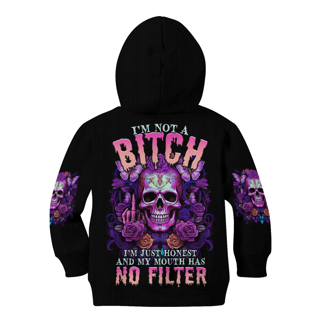 I'M Not A B I'M Just Honest Skull Butterfly Kid Hoodie - Wonder Print Shop
