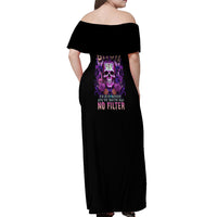 I'M Not A B I'M Just Honest Skull Butterfly Off Shoulder Maxi Dress - Wonder Print Shop
