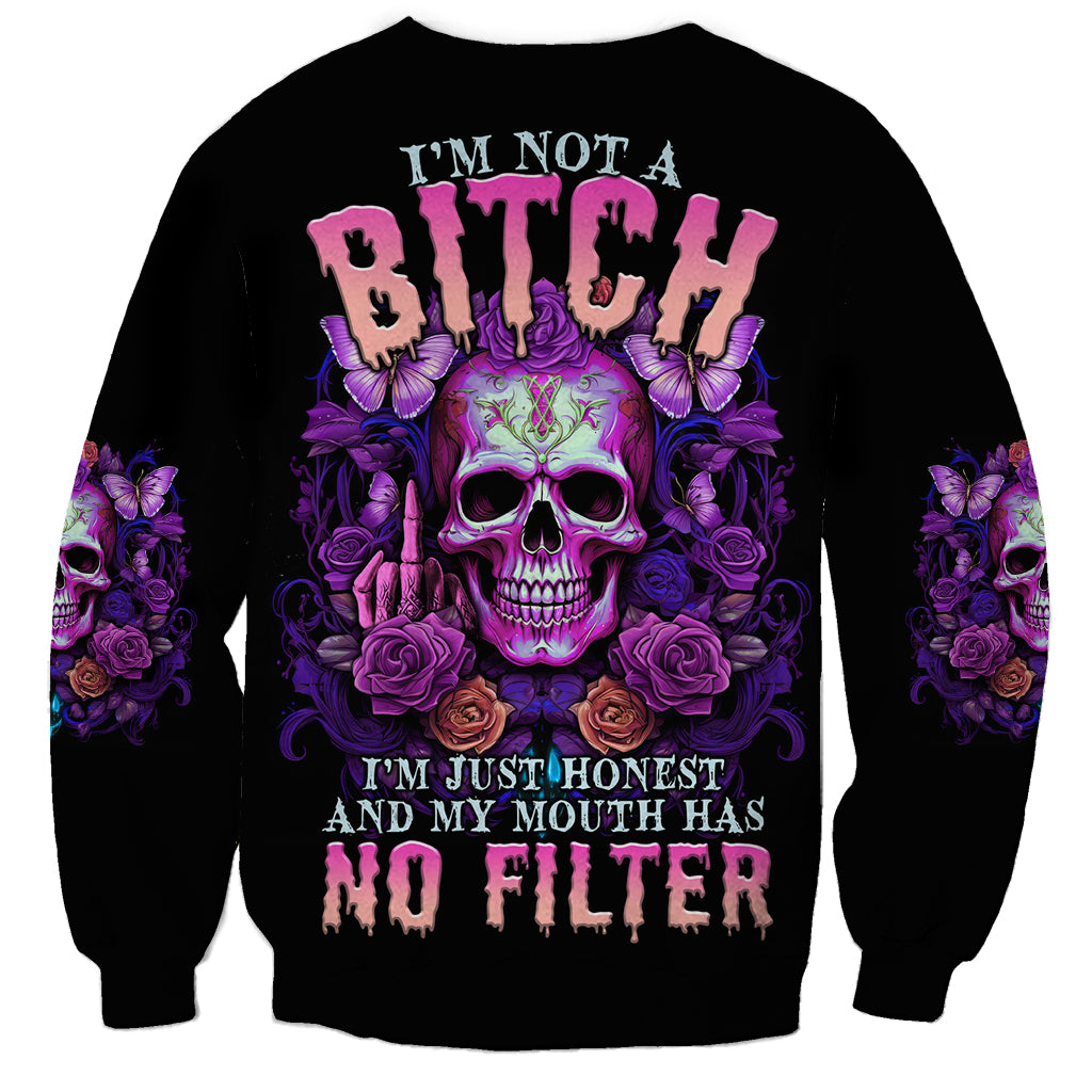 I'M Not A B I'M Just Honest Skull Butterfly Sweatshirt - Wonder Print Shop
