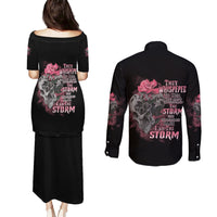 I Am The Storm Tattooed Skull Couples Matching Puletasi Dress and Long Sleeve Button Shirt - Wonder Print Shop