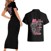 I Am The Storm Tattooed Skull Couples Matching Short Sleeve Bodycon Dress and Hawaiian Shirt - Wonder Print Shop