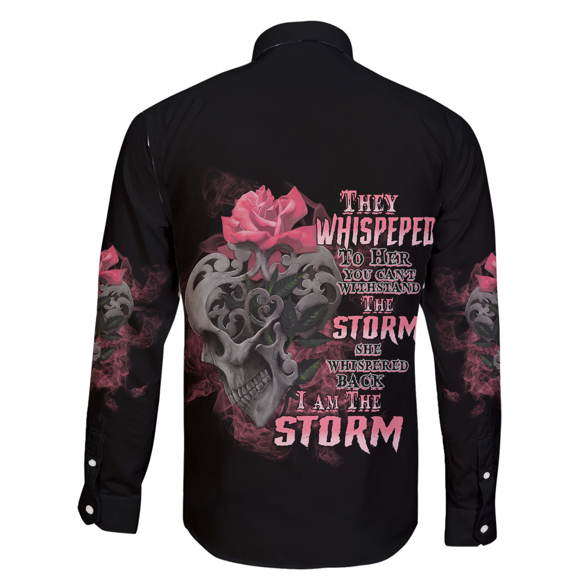 I Am The Storm Tattooed Skull Family Matching Long Sleeve Bodycon Dress and Hawaiian Shirt - Wonder Print Shop