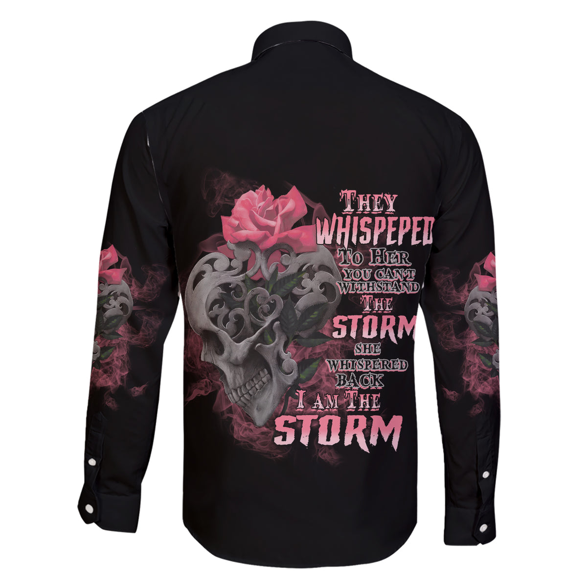 I Am The Storm Tattooed Skull Family Matching Short Sleeve Bodycon Dress and Hawaiian Shirt - Wonder Print Shop