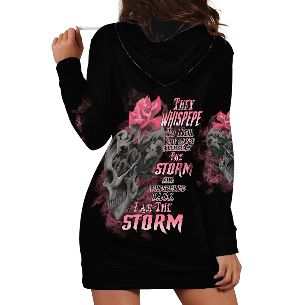 I Am The Storm Tattooed Skull Hoodie Dress - Wonder Print Shop