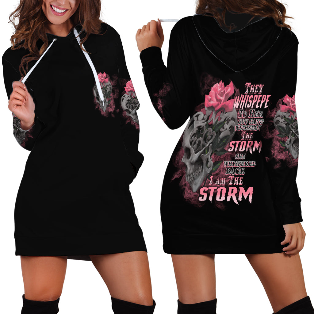 I Am The Storm Tattooed Skull Hoodie Dress - Wonder Print Shop
